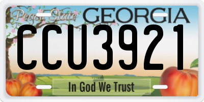 GA license plate CCU3921