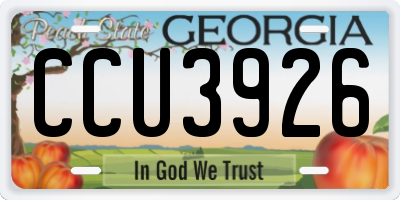GA license plate CCU3926