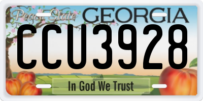 GA license plate CCU3928
