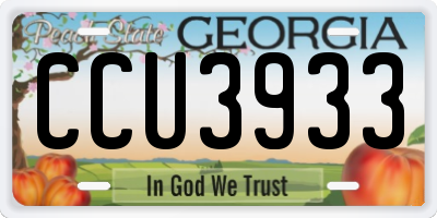 GA license plate CCU3933