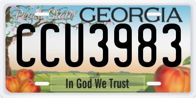 GA license plate CCU3983