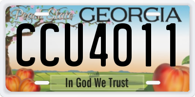 GA license plate CCU4011