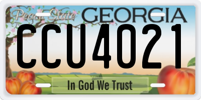 GA license plate CCU4021