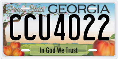 GA license plate CCU4022
