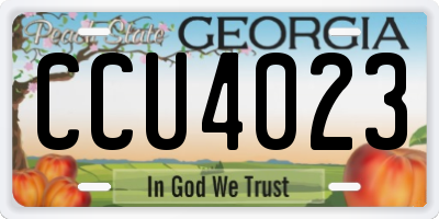 GA license plate CCU4023