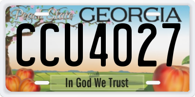 GA license plate CCU4027