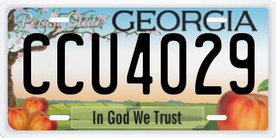 GA license plate CCU4029