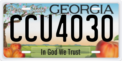 GA license plate CCU4030