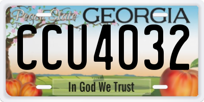 GA license plate CCU4032