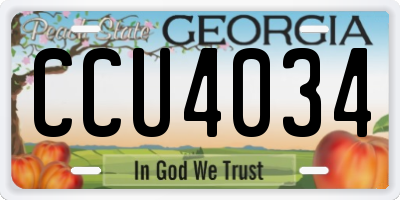GA license plate CCU4034
