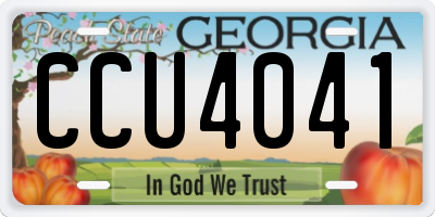 GA license plate CCU4041