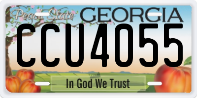 GA license plate CCU4055
