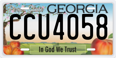 GA license plate CCU4058