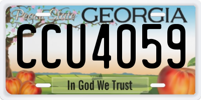 GA license plate CCU4059