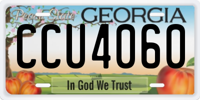 GA license plate CCU4060