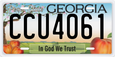 GA license plate CCU4061