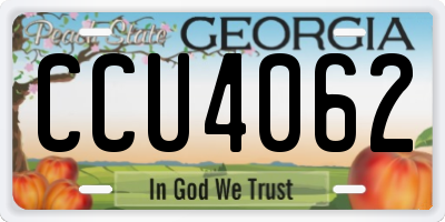 GA license plate CCU4062