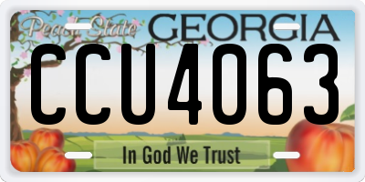 GA license plate CCU4063