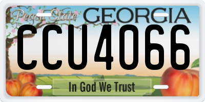 GA license plate CCU4066