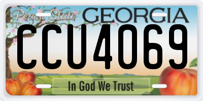 GA license plate CCU4069