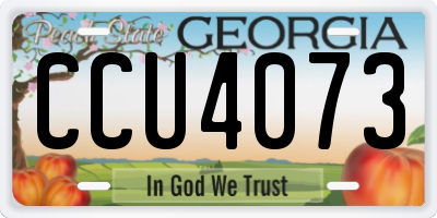 GA license plate CCU4073