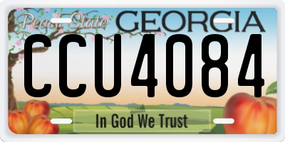 GA license plate CCU4084