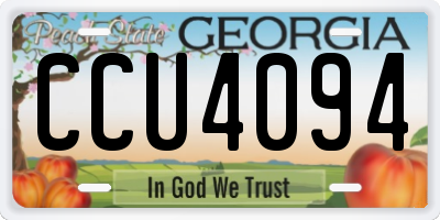 GA license plate CCU4094