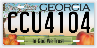 GA license plate CCU4104