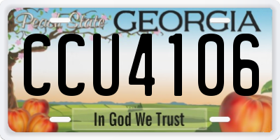GA license plate CCU4106