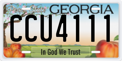 GA license plate CCU4111