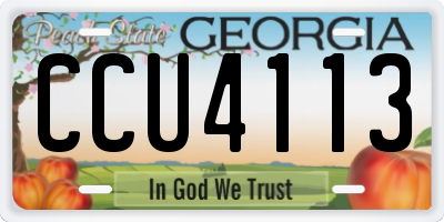 GA license plate CCU4113