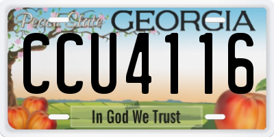 GA license plate CCU4116