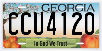 GA license plate CCU4120