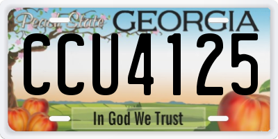GA license plate CCU4125