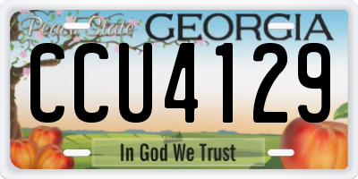 GA license plate CCU4129