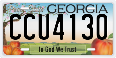 GA license plate CCU4130