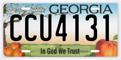 GA license plate CCU4131