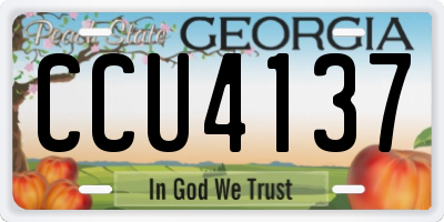 GA license plate CCU4137