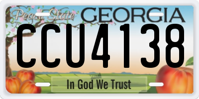 GA license plate CCU4138