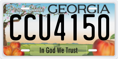 GA license plate CCU4150