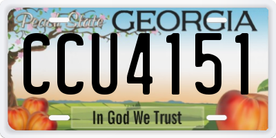 GA license plate CCU4151
