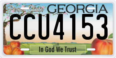 GA license plate CCU4153