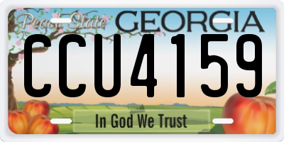 GA license plate CCU4159