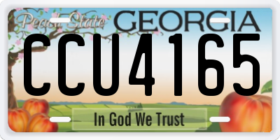 GA license plate CCU4165