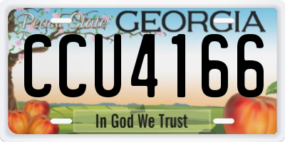 GA license plate CCU4166