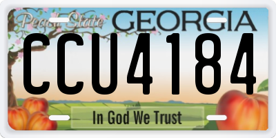 GA license plate CCU4184