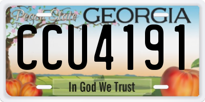 GA license plate CCU4191