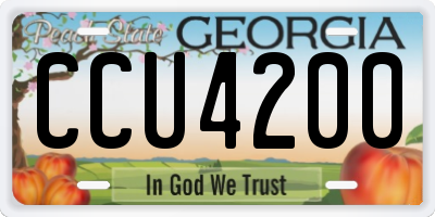 GA license plate CCU4200