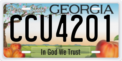 GA license plate CCU4201