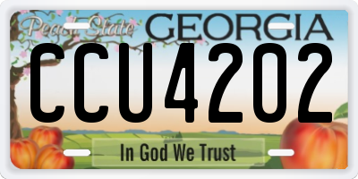 GA license plate CCU4202